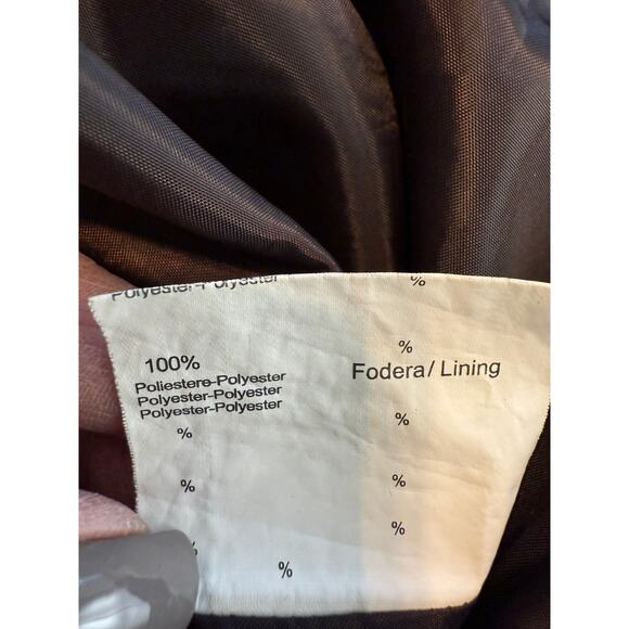 Women's VIntage Faux Suede Brown Long Button Front Coat Size 6 - Picture 5 of 8